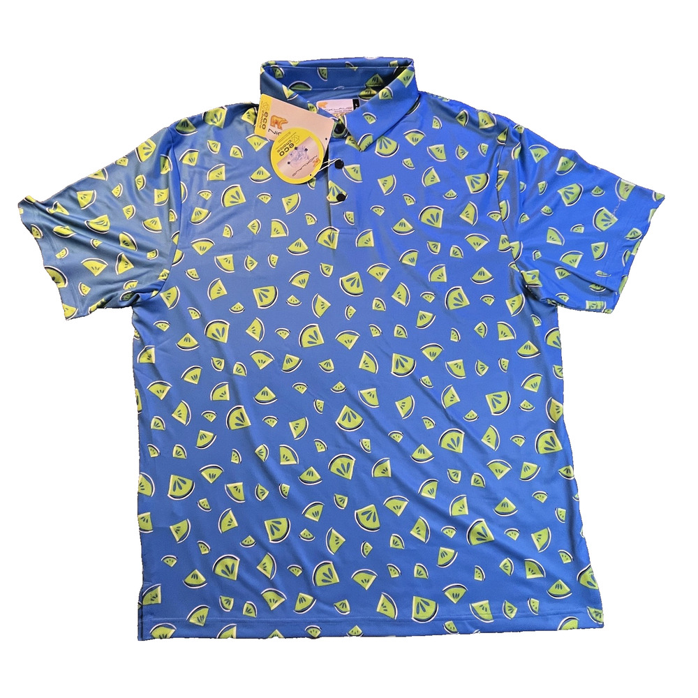 Jack Nicklaus Men’s Blue Lime Slice Golf Polo L